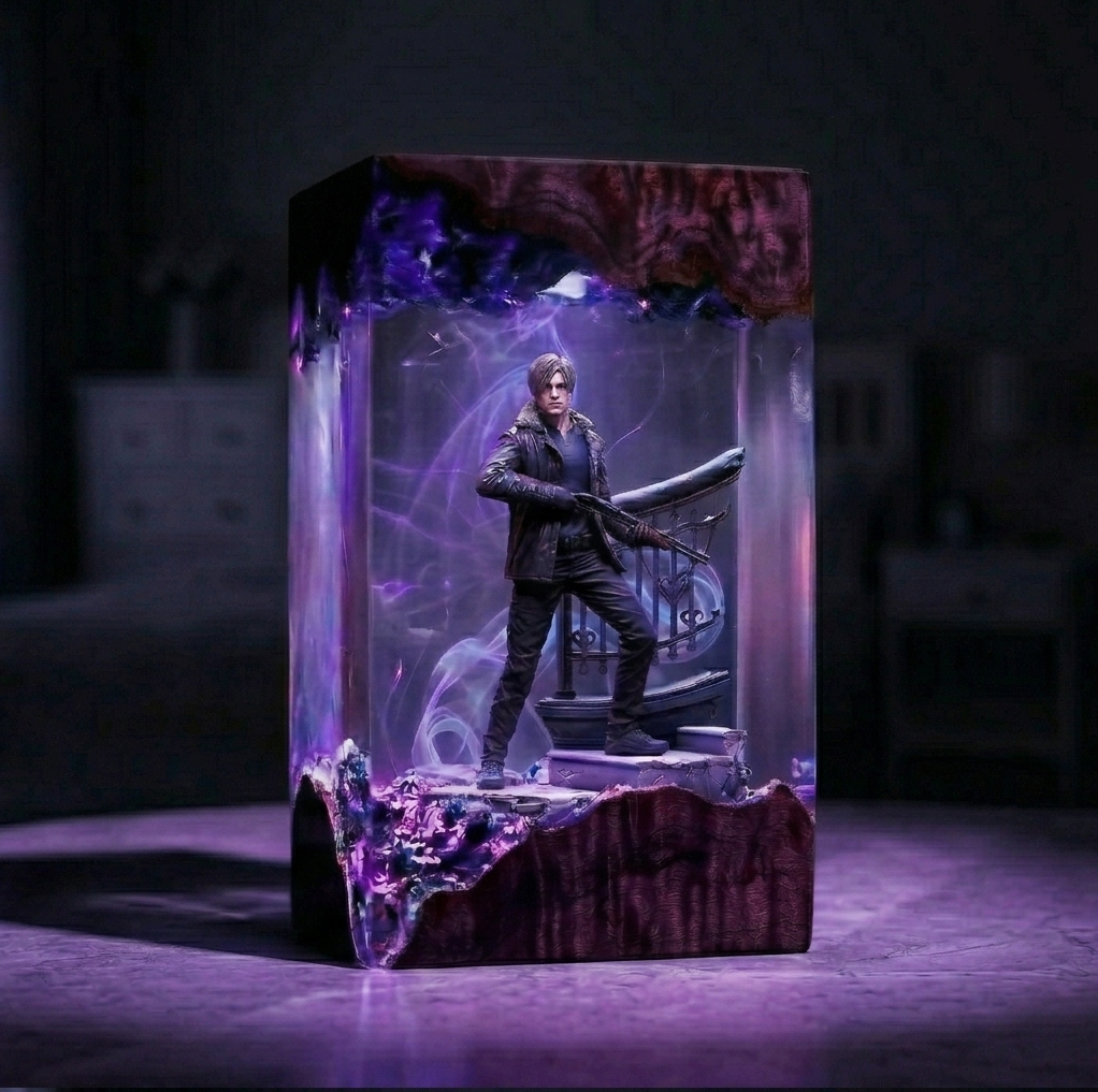Resident Evil 9 Requiem Resin Lamp, Leon S. Kennedy Diorama Light,  Night Light,  Handmade Game Decor, Gamer Boyfriend Gift