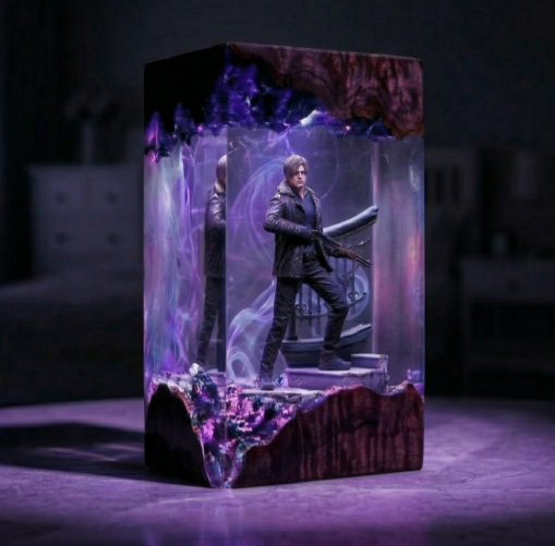 Resident Evil 9 Requiem Resin Lamp, Leon S. Kennedy Diorama Light,  Night Light,  Handmade Game Decor, Gamer Boyfriend Gift