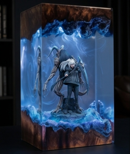 Salvos Fan Art Resin Diorama Lamp | Handcrafted Miniature Art Sculpture