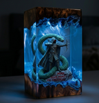 The Primal Hunter Resin Lamp Handmade The Primal Hunter Resin Lamp LitRPG Diorama Light for Gamers & Readers