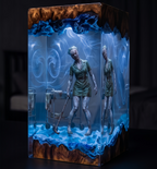 Silent Hill Pyramid Head Resin Lamp  Red Pyramid Thing & Bubble Head Nurse Night Light | Horror Diorama Desk Decor James Sunderland Fan Gift