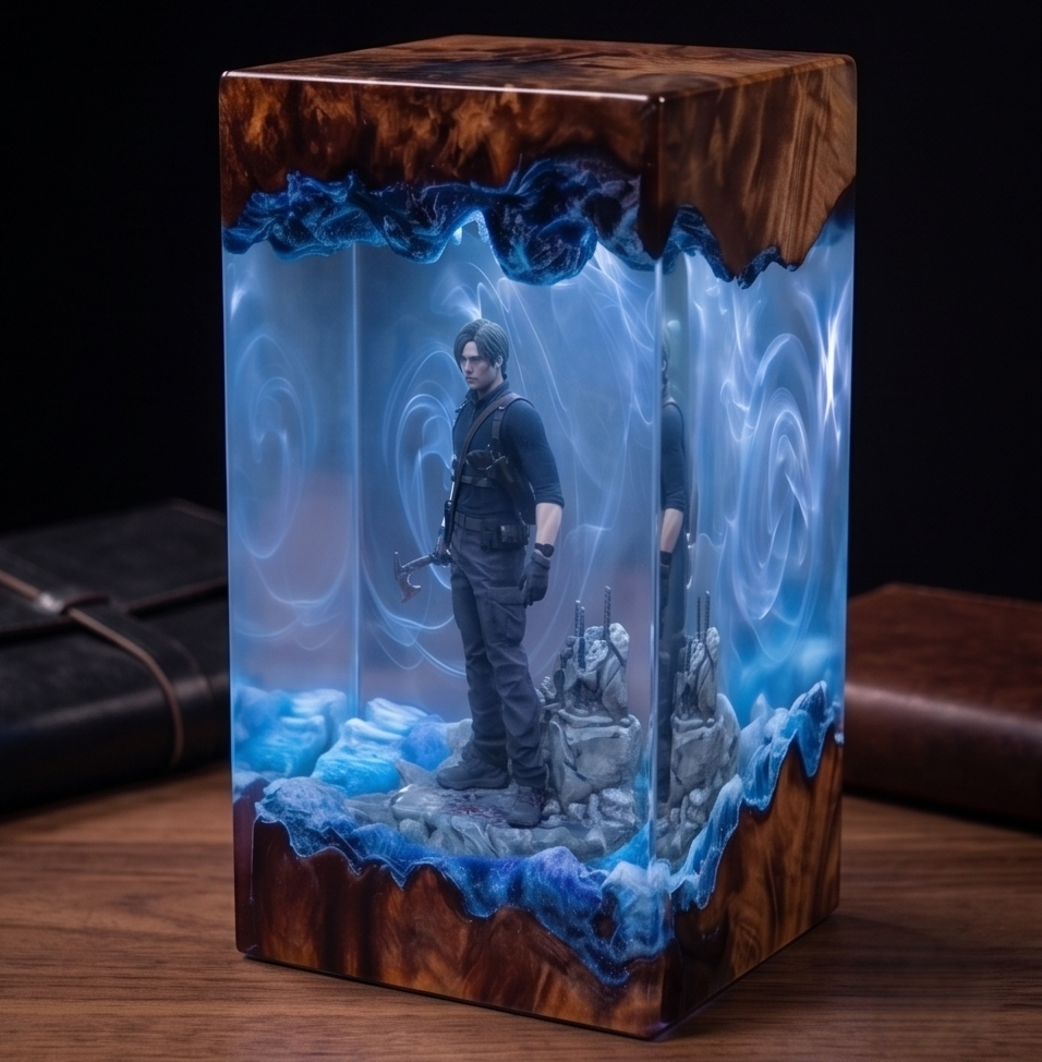 Resident Evil 9 "Requiem" - Leon Kennedy Resin Lamp，Handcrafted  gift