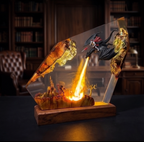 Dragon knight Resin Lamp,Handmade gift