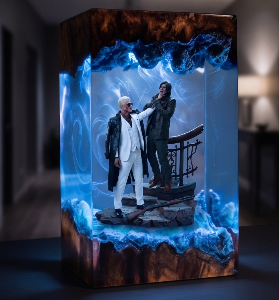 Resident Evil 9 "Requiem" - Leon Kennedy Resin Lamp，Handcrafted  gift
