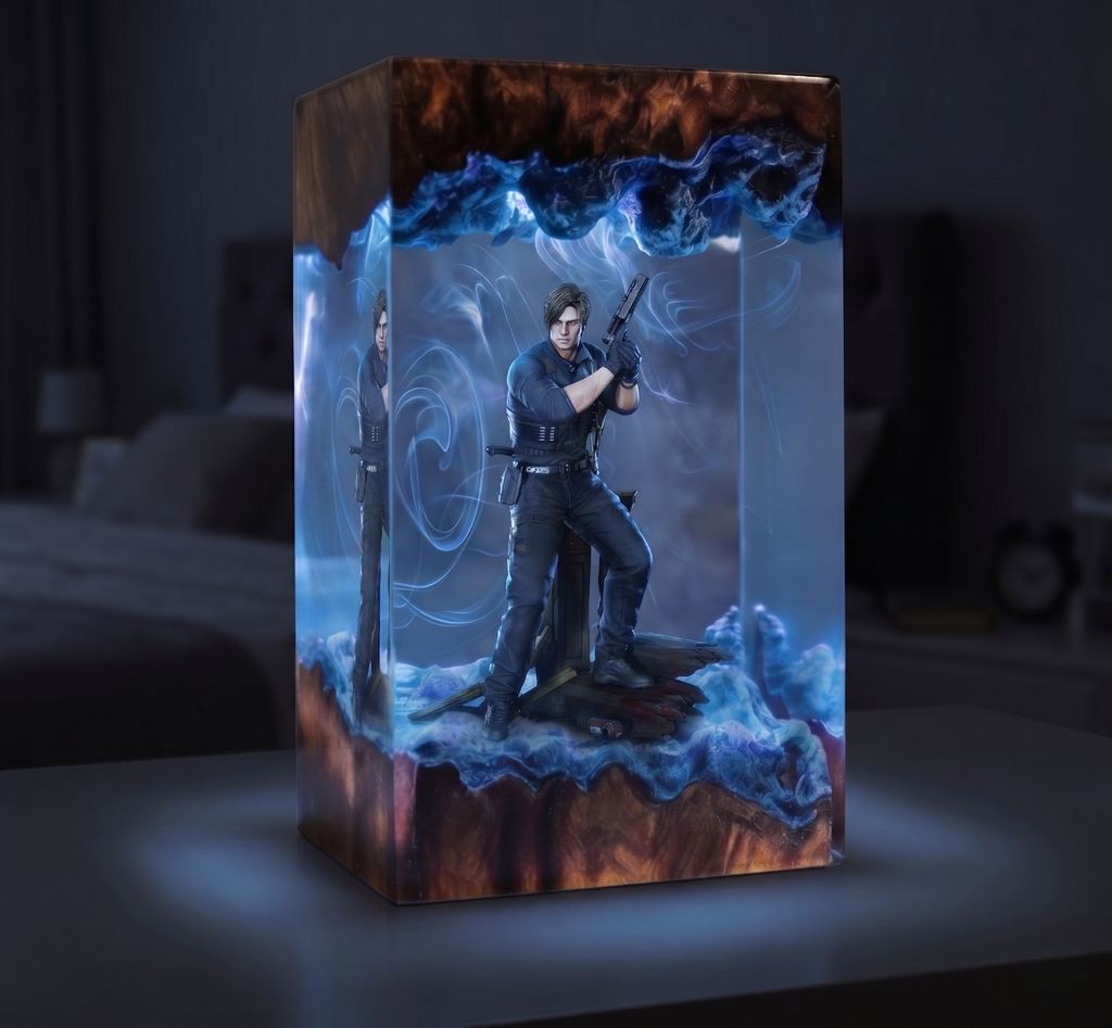 Resident Evil 9 "Requiem" - Leon Kennedy Resin Lamp，Handcrafted  gift