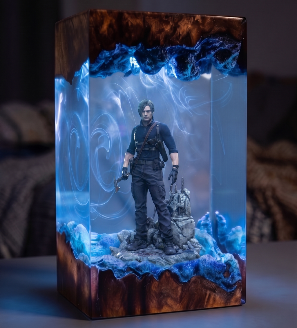 Resident Evil 9 "Requiem" - Leon Kennedy Resin Lamp，Handcrafted  gift