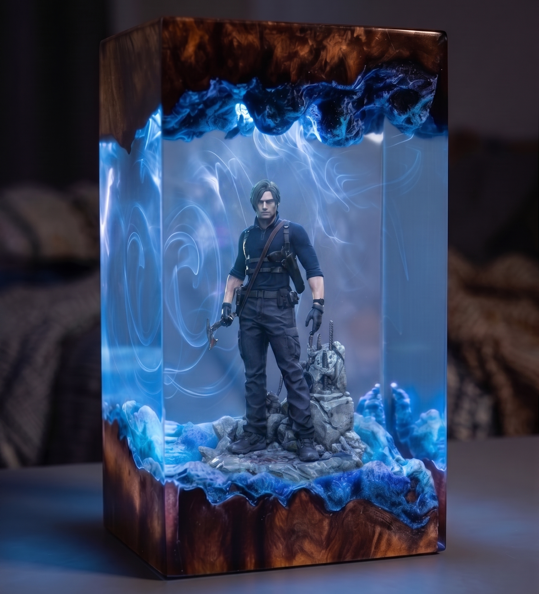 Resident Evil 9 "Requiem" - Leon Kennedy Resin Lamp，Handcrafted  gift