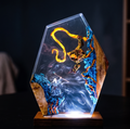 Dark Fantasy Resin Lamp, Handcrafted Fantasy Night Light with Epic Battle Scene