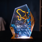 Dark Fantasy Resin Lamp, Handcrafted Fantasy Night Light with Epic Battle Scene