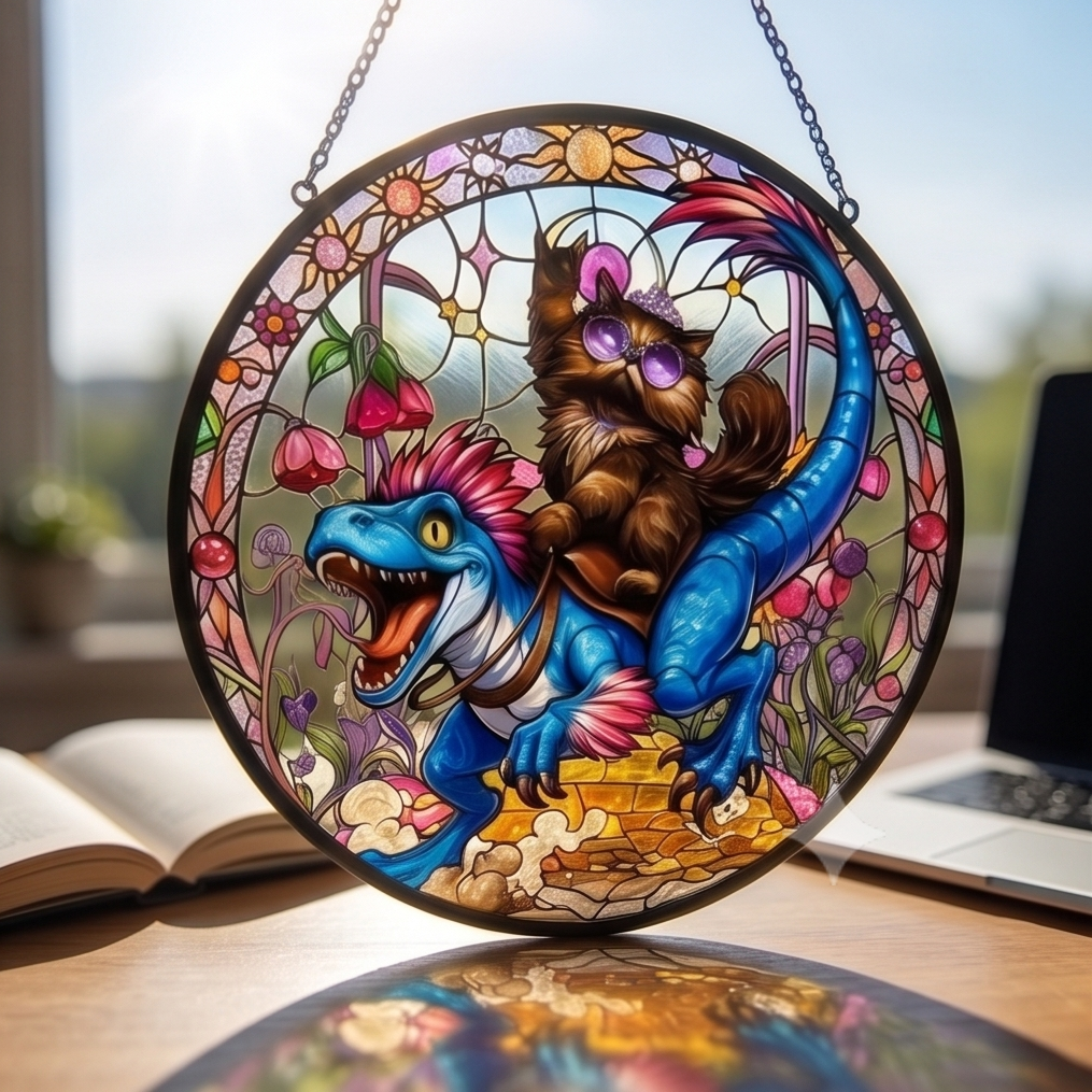 Princess Donut And Mongo Stained Glass Suncatcher