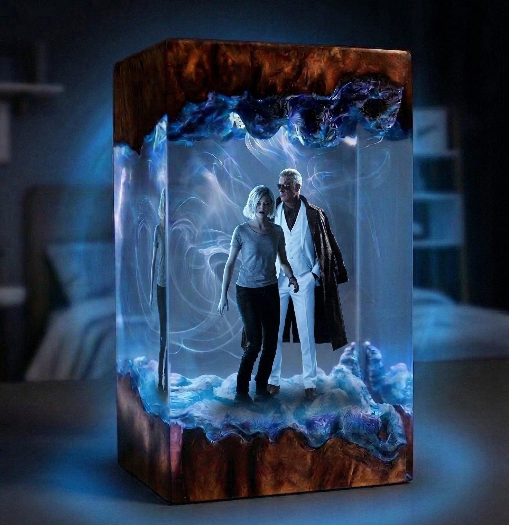 Resident Evil 9 Requiem Resin Lamp, Older Leon S. Kennedy ,Albert Wesker Diorama Light, Wrenwood Hotel Horror Night Light, Custom Biohazard Handmade Game Decor, Gamer Boyfriend Gift