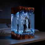 Resident Evil 9 Requiem Resin Lamp, Older Leon S. Kennedy ,Albert Wesker Diorama Light, Wrenwood Hotel Horror Night Light, Custom Biohazard Handmade Game Decor, Gamer Boyfriend Gift