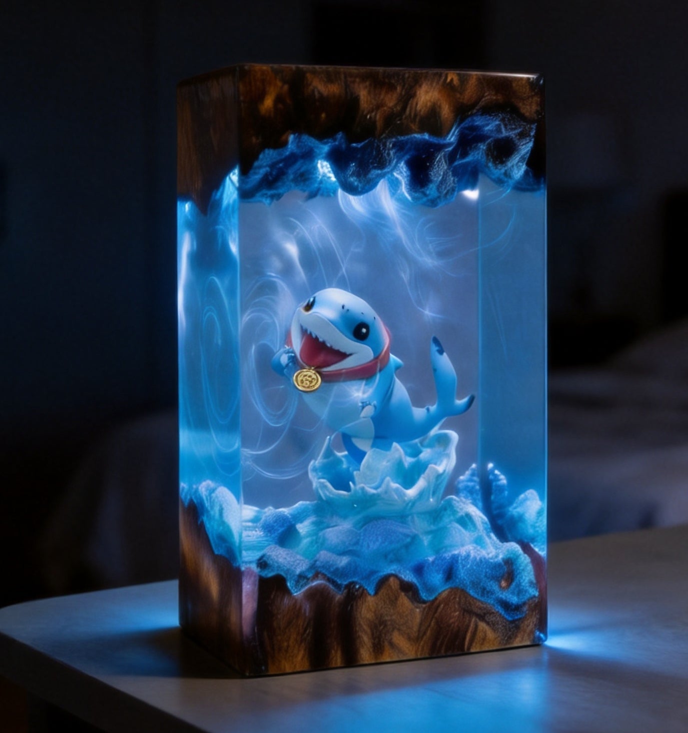 Handcrafted  Jeff  Resin Lamp - Marvel Rivals Fan Gift -  Night Light - Unique Superhero Decor - Saros Art Gift