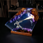 Transformers Megatron LED Resin Wood Lamp Custom Robot Diorama Night Light