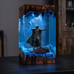The Primal Hunter Resin Lamp Handmade The Primal Hunter Resin Lamp LitRPG Diorama Light for Gamers & Readers