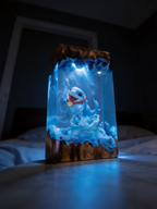 Handcrafted  Jeff  Resin Lamp - Marvel Rivals Fan Gift -  Night Light - Unique Superhero Decor - Saros Art Gift