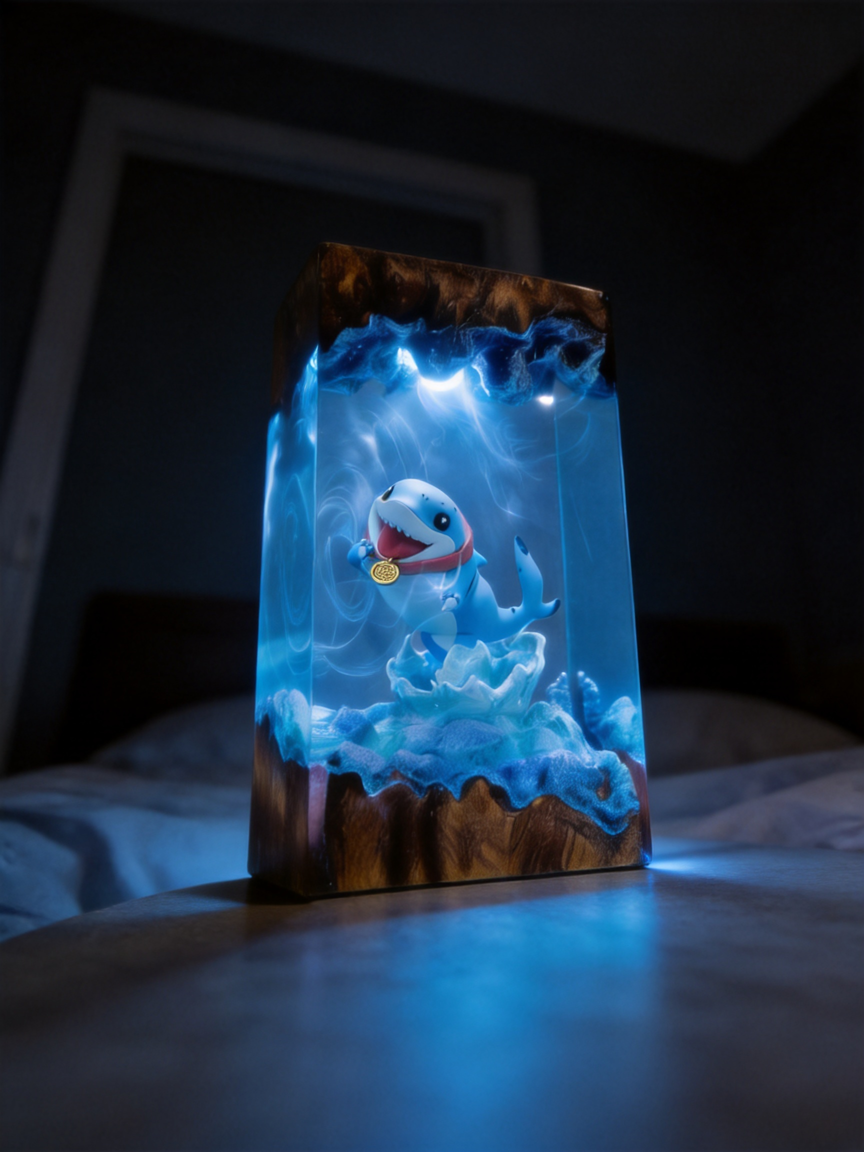 Handcrafted  Jeff  Resin Lamp - Marvel Rivals Fan Gift -  Night Light - Unique Superhero Decor - Saros Art Gift
