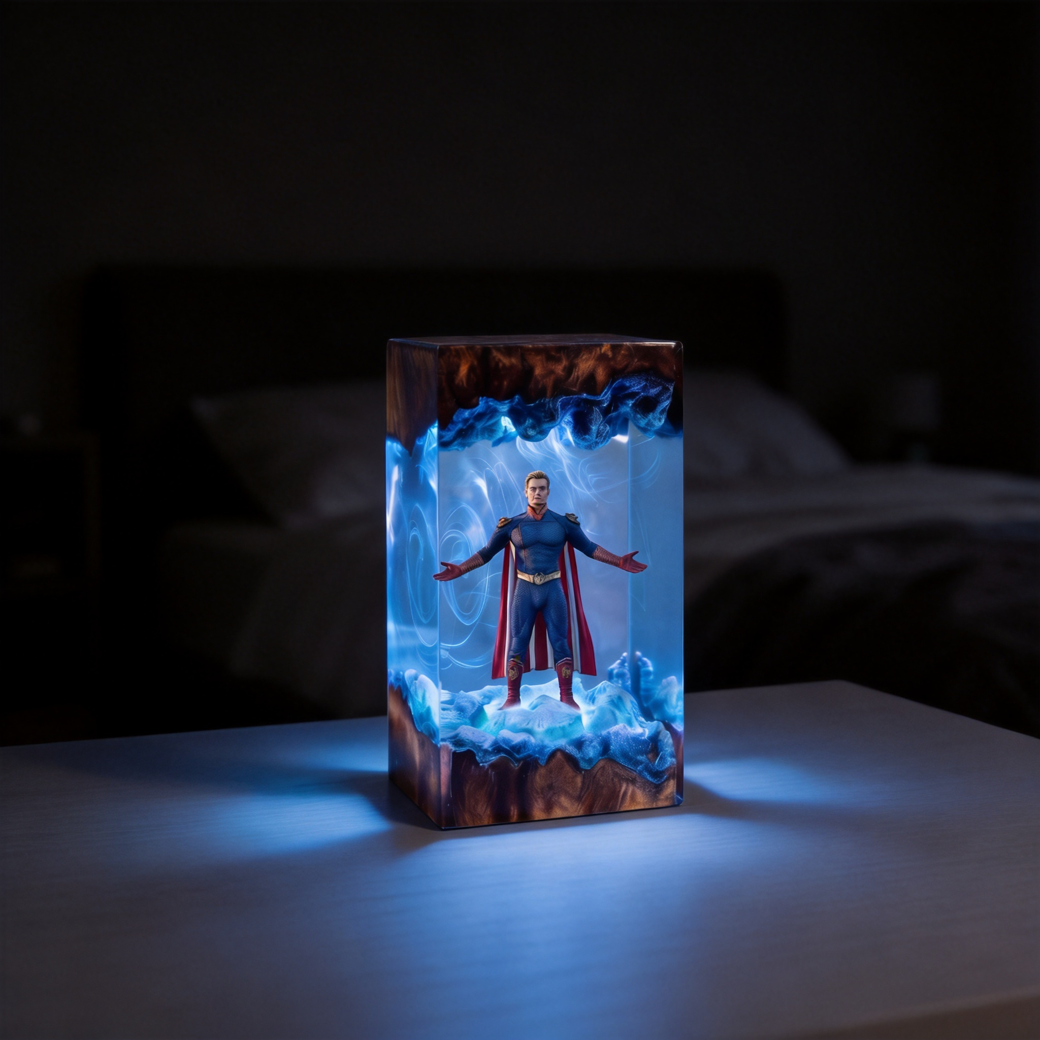 The Boys,Homelander resin lamp,Handmade Wood Epoxy Night Light,Gaming Room Decor