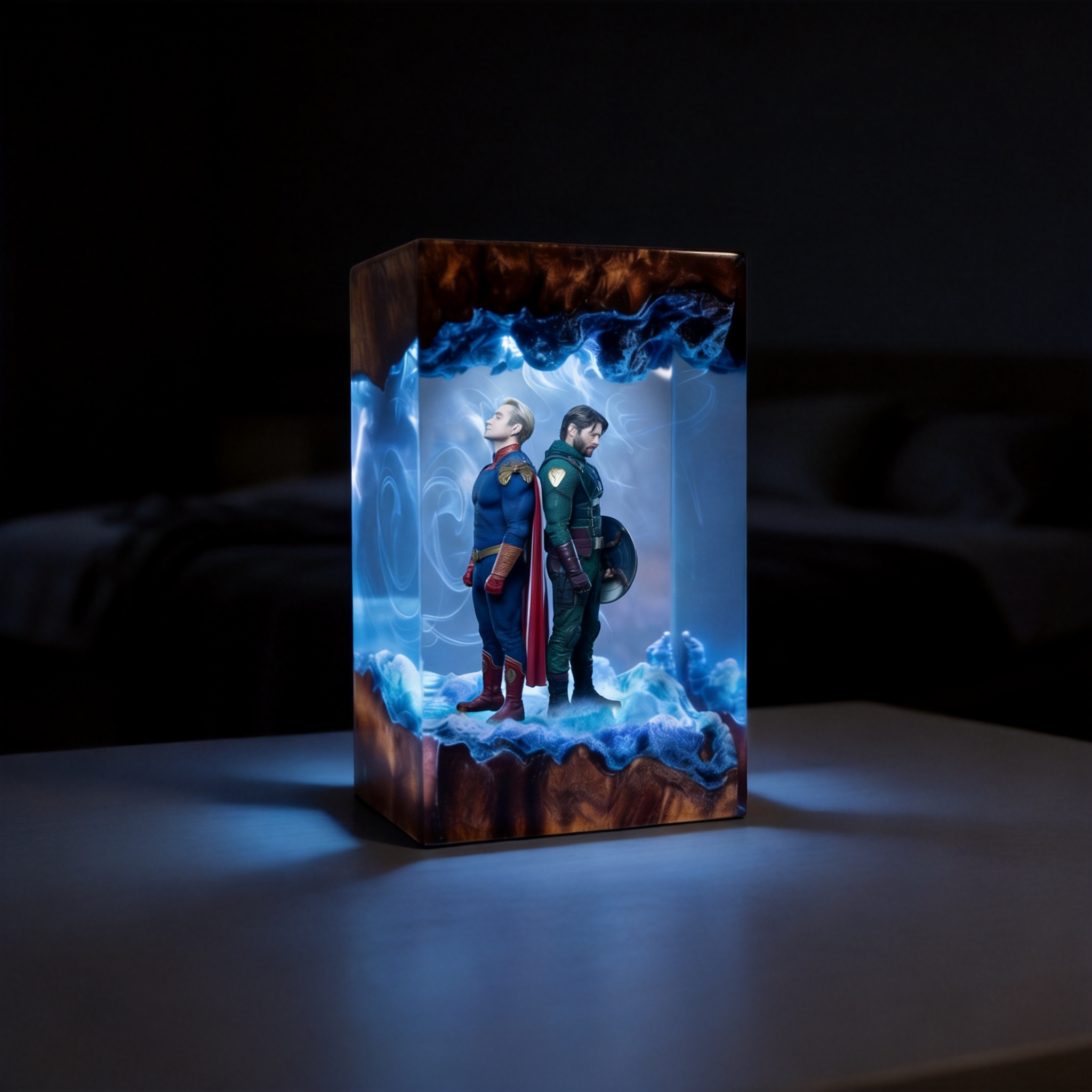 The Boys,Homelander resin lamp,Handmade Wood Epoxy Night Light,Gaming Room Decor