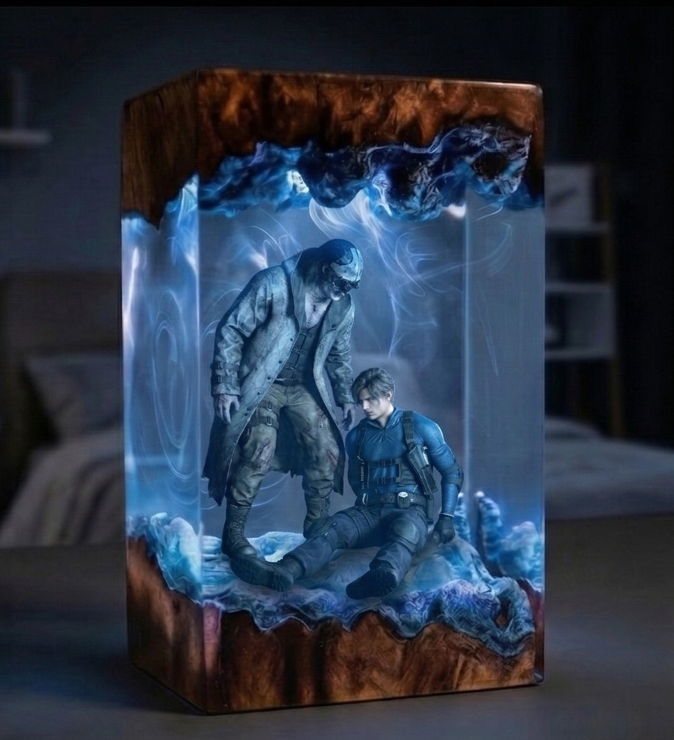 Resident Evil 9 "Requiem" - Leon Kennedy Resin Lamp，Handcrafted  gift