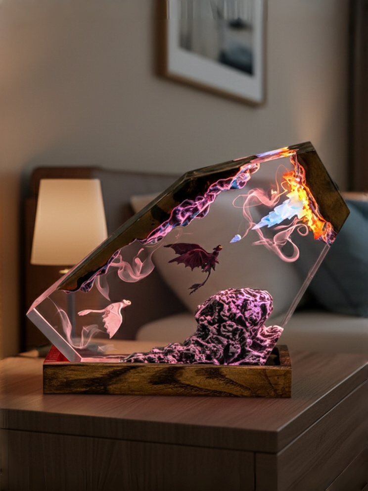 Dragon knight Resin Lamp,Handmade gift