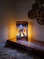 Transformers Optimus Prime LED Resin Wood Lamp - Custom Robot Diorama Night Light