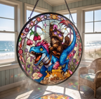 Princess Donut And Mongo Stained Glass Suncatcher