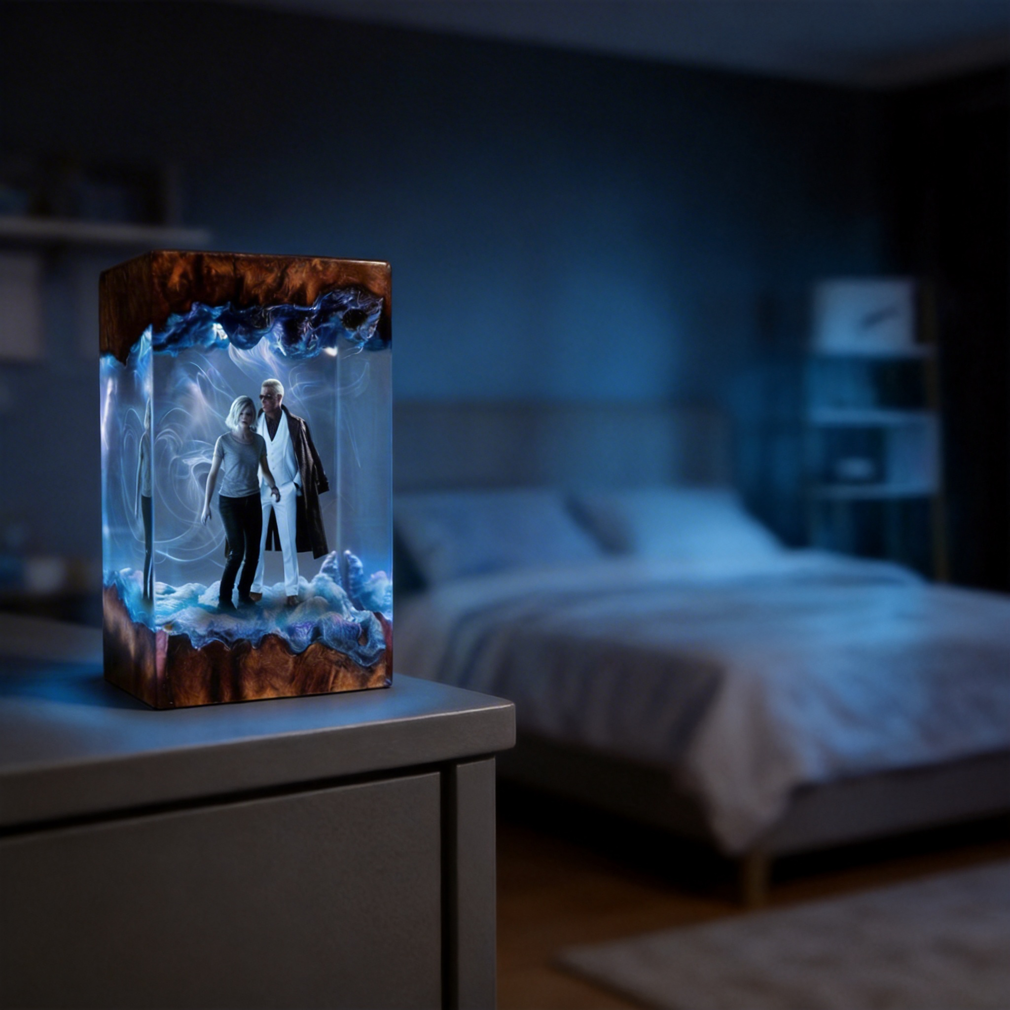 Resident Evil 9 Requiem Resin Lamp, Older Leon S. Kennedy ,Albert Wesker Diorama Light, Wrenwood Hotel Horror Night Light, Custom Biohazard Handmade Game Decor, Gamer Boyfriend Gift