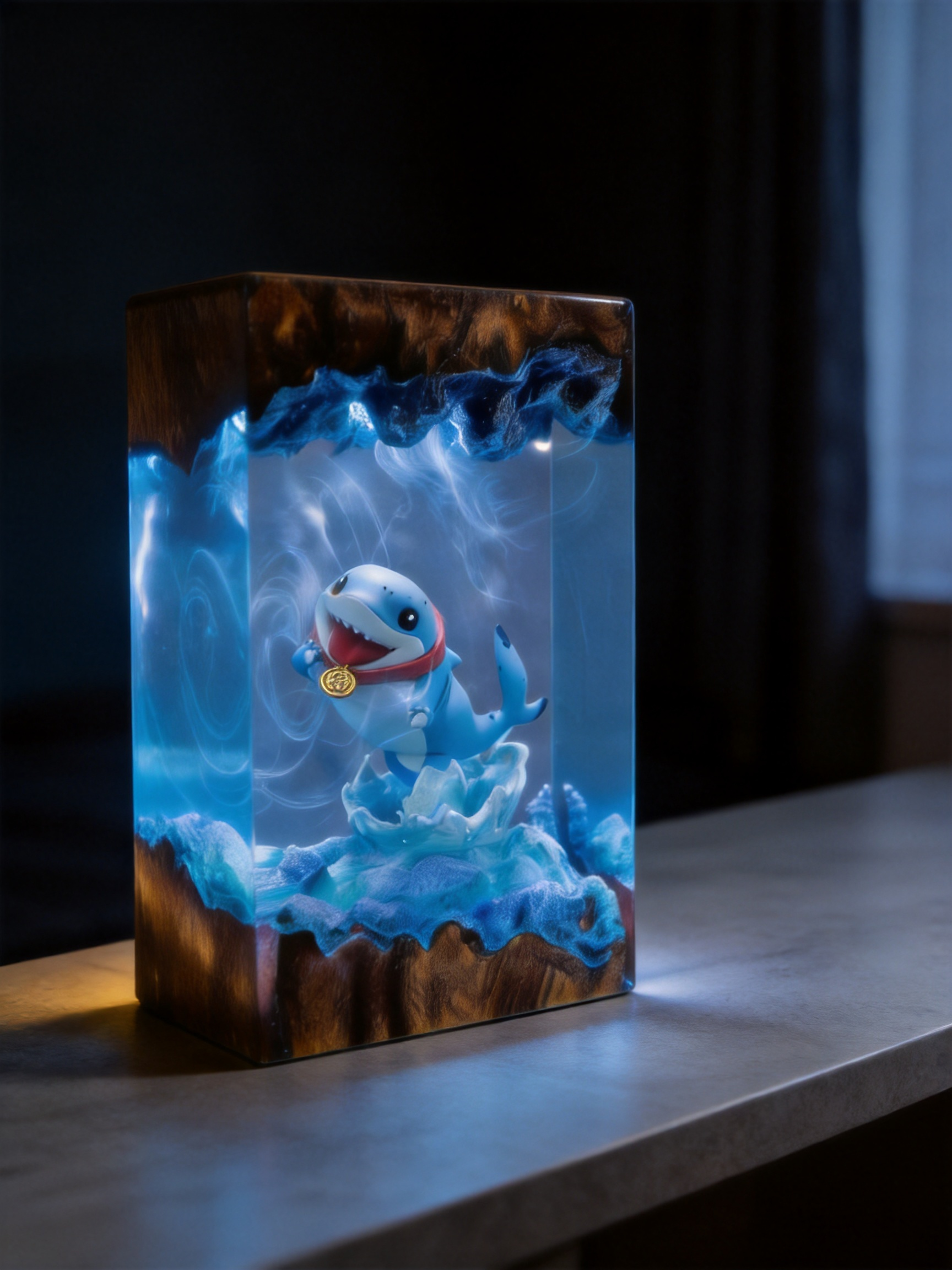 Handcrafted  Jeff  Resin Lamp - Marvel Rivals Fan Gift -  Night Light - Unique Superhero Decor - Saros Art Gift