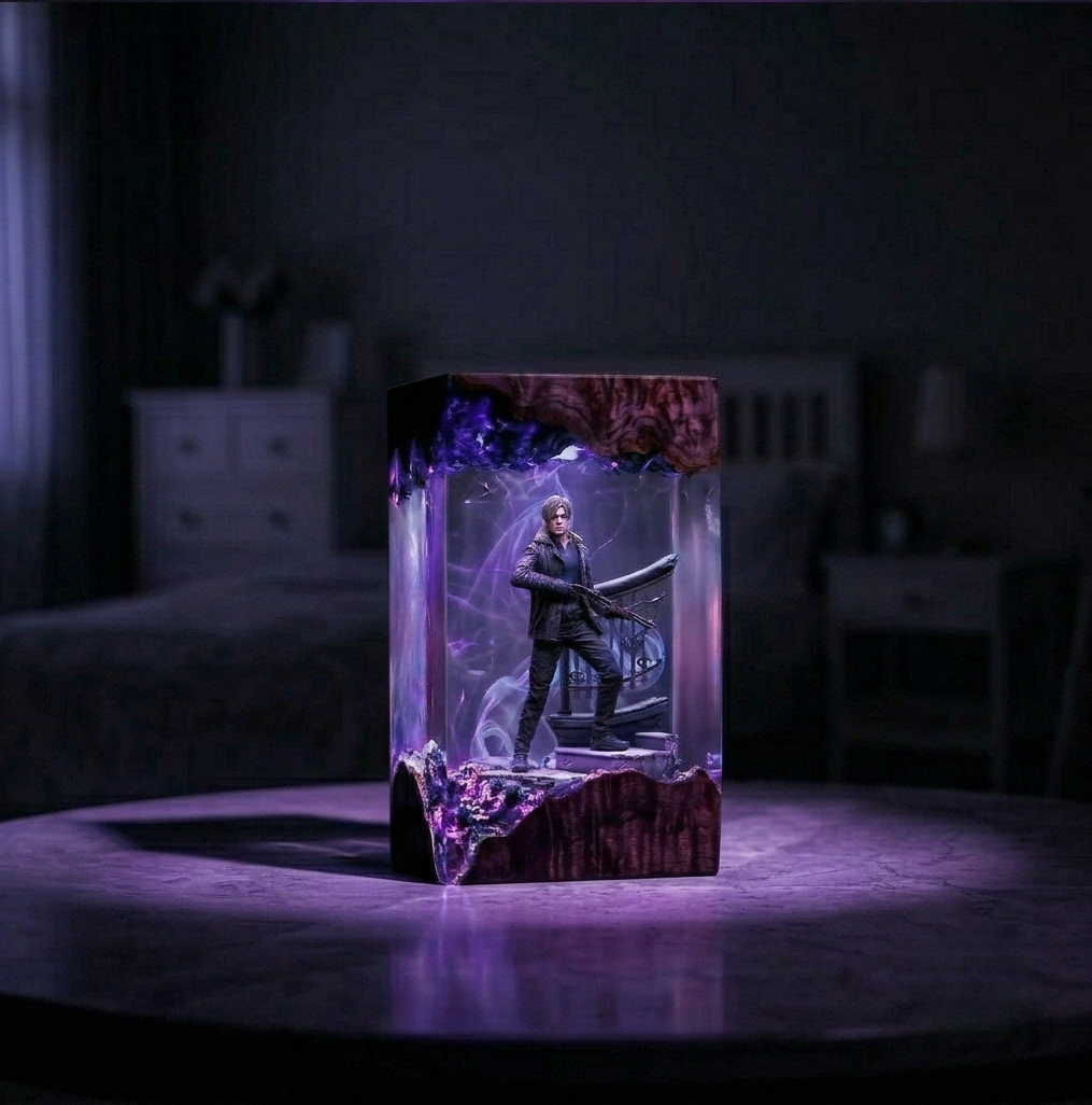 Resident Evil 9 Requiem Resin Lamp, Leon S. Kennedy Diorama Light,  Night Light,  Handmade Game Decor, Gamer Boyfriend Gift