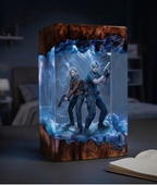 Resident Evil 9 Requiem Resin Lamp, Older Leon S. Kennedy Diorama Light, Wrenwood Hotel Horror Night Light, Custom Biohazard Handmade Game Decor, Gamer Boyfriend Gift