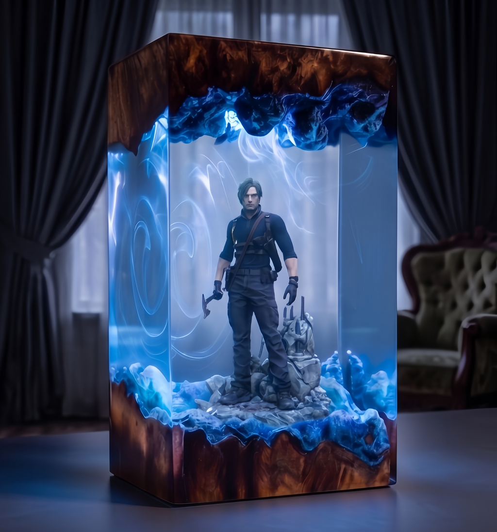 Resident Evil 9 "Requiem" - Leon Kennedy Resin Lamp，Handcrafted  gift
