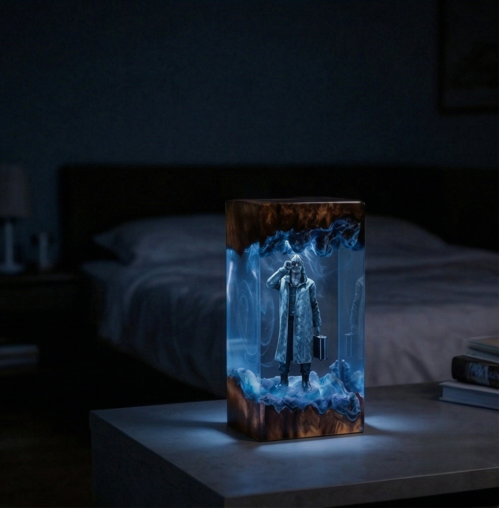 Resident Evil 9 "Requiem" - Leon Kennedy Resin Lamp，Handcrafted Dr. William Birkin gift