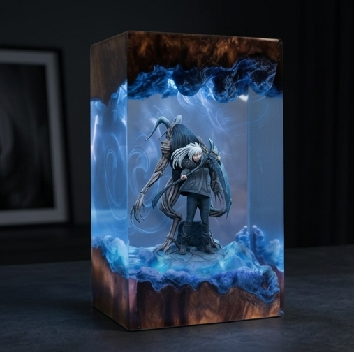 Salvos Fan Art Resin Diorama Lamp | Handcrafted Miniature Art Sculpture