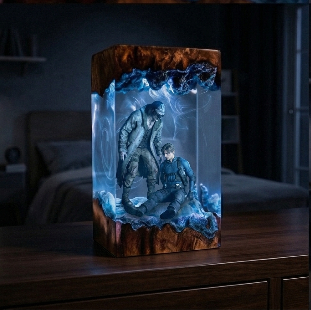 Resident Evil 9 "Requiem" - Leon Kennedy Resin Lamp，Handcrafted  gift