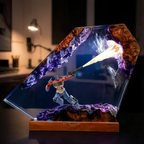Transformers Optimus Prime LED Resin Wood Lamp - Custom Robot Diorama Night Light
