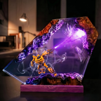 Transformers Bumblebee  LED Resin Wood Lamp Custom Robot Diorama Night Light