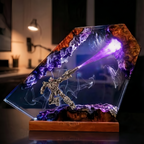 Transformers Megatron LED Resin Wood Lamp Custom Robot Diorama Night Light