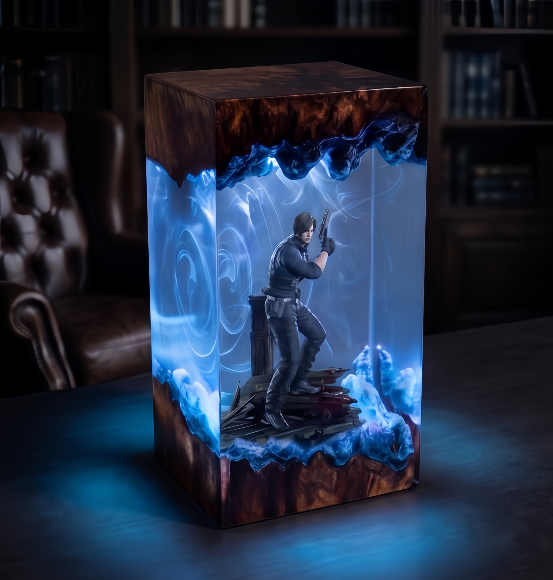 Resident Evil 9 "Requiem" - Leon Kennedy Resin Lamp，Handcrafted  gift