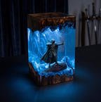 The Primal Hunter Resin Lamp Handmade The Primal Hunter Resin Lamp LitRPG Diorama Light for Gamers & Readers