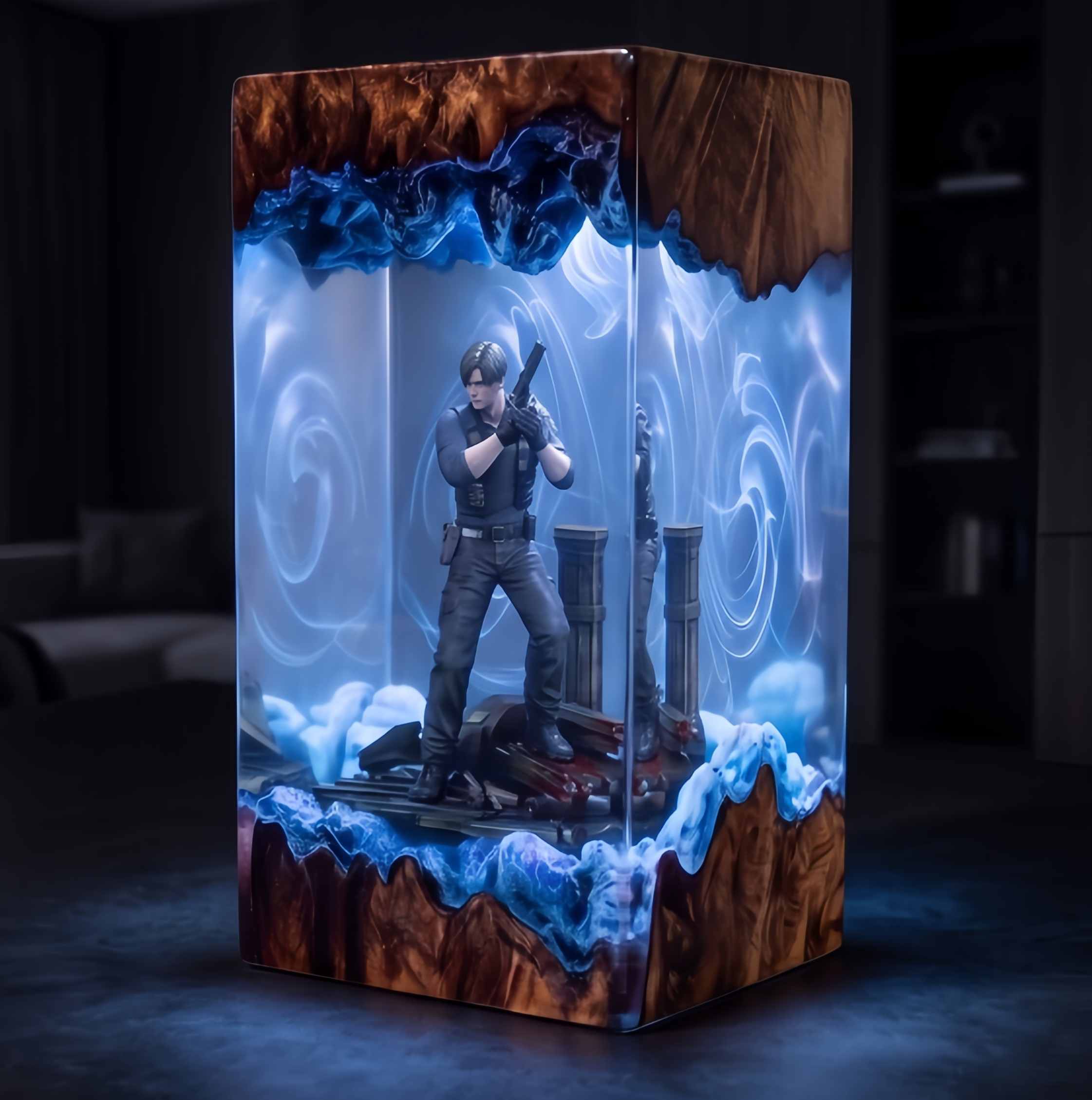 Resident Evil 9 "Requiem" - Leon Kennedy Resin Lamp，Handcrafted  gift