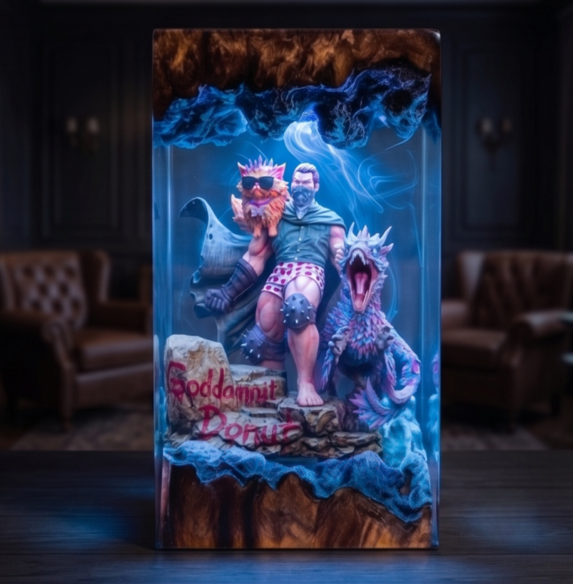 Dungeon Crawler Carl,Resin Lamp,Princess Donut,Mongo , Handmade Gift