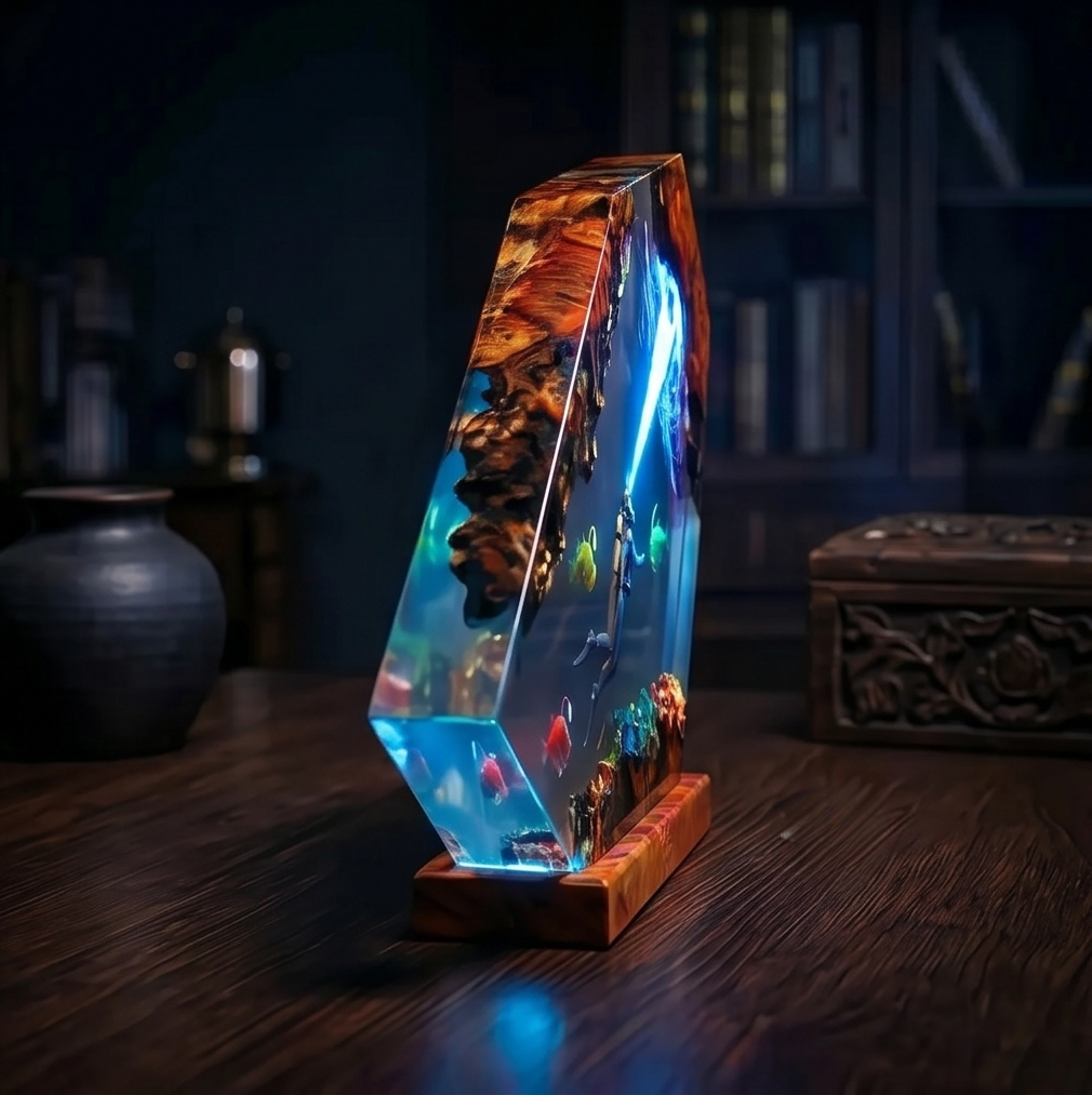 Diving enthusiast Resin Lamp,Ocean Handmade gift