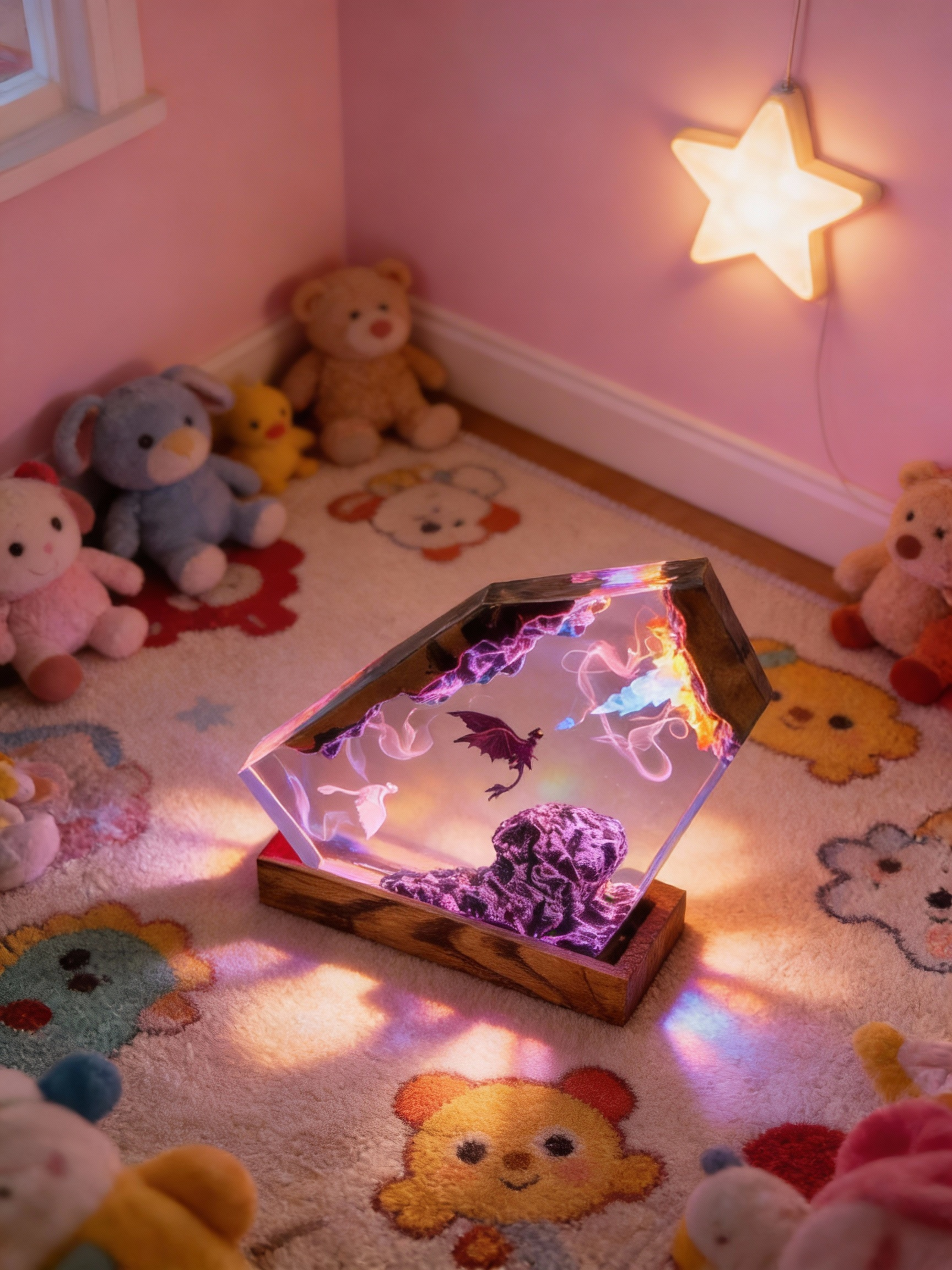 Dragon knight Resin Lamp,Handmade gift