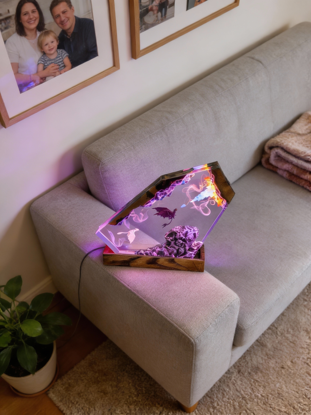 Dragon knight Resin Lamp,Handmade gift