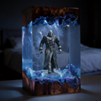 Resident Evil 9 Requiem Resin Lamp, Older Leon S. Kennedy Diorama Light, Wrenwood Hotel Horror Night Light, Custom Biohazard Handmade Game Decor, Gamer Boyfriend Gift