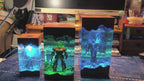 Transformers Optimus Prime LED Resin Wood Lamp - Custom Robot Diorama Night Light