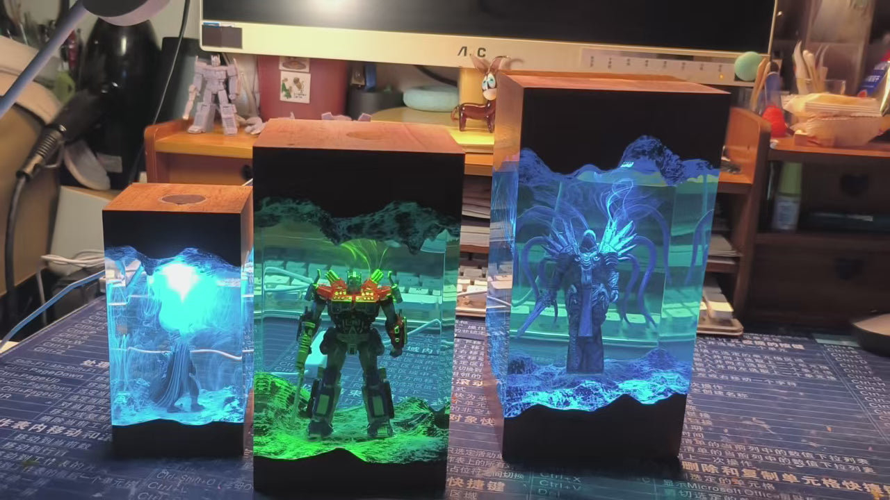 Salvos Fan Art Resin Diorama Lamp | Handcrafted Miniature Art Sculpture